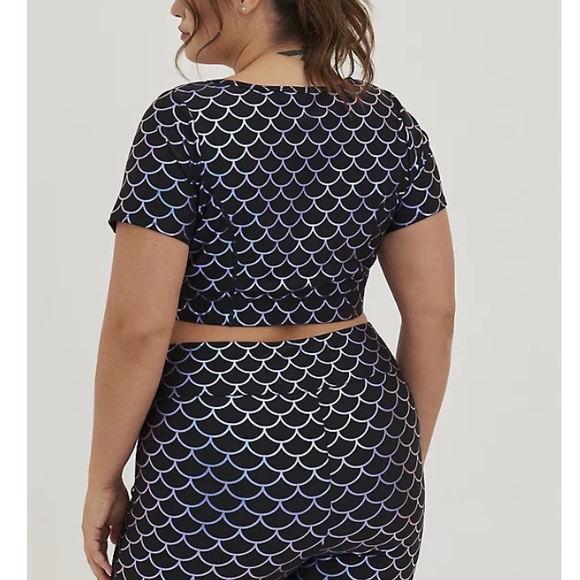 TORRID NWT ZIP FRONT SHORT SLEEVE ACTIVE SWIM TOP & SWIM BIKER SHORT. - Picture 2 of 8